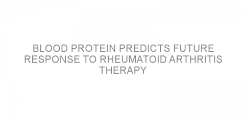 Blood protein predicts future response to rheumatoid arthritis therapy
