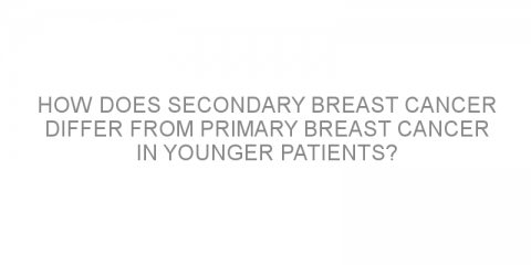 How does secondary breast cancer differ from primary breast cancer in younger patients?