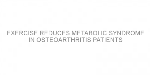 Exercise reduces metabolic syndrome in osteoarthritis patients