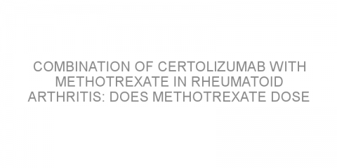 Combination of certolizumab with methotrexate in rheumatoid arthritis: does methotrexate dose matter?