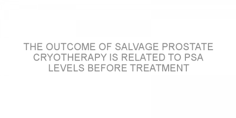 The outcome of salvage prostate cryotherapy is related to PSA levels before treatment