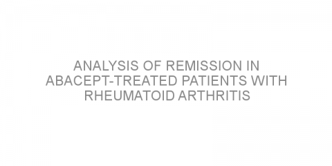 Analysis of remission in abacept-treated patients with rheumatoid arthritis