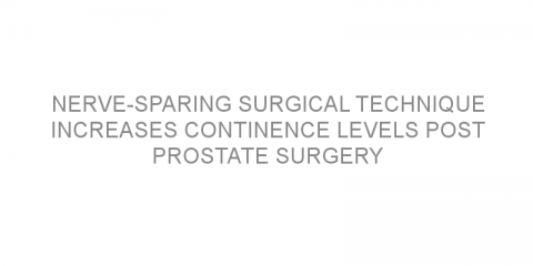 Nerve-sparing surgical technique increases continence levels post prostate surgery