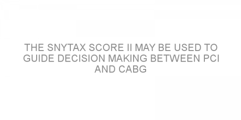 The SNYTAX score II may be used to guide decision making between PCI and CABG