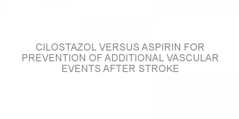 Cilostazol versus aspirin for prevention of additional vascular events after stroke