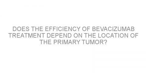 Does the efficiency of bevacizumab treatment depend on the location of the primary tumor?