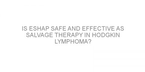 Is ESHAP safe and effective as salvage therapy in Hodgkin lymphoma?