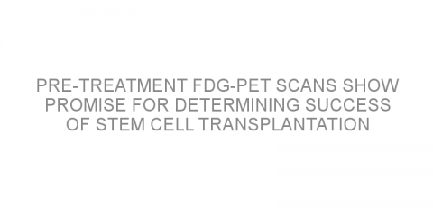 Pre-treatment FDG-PET scans show promise for determining success of stem cell transplantation