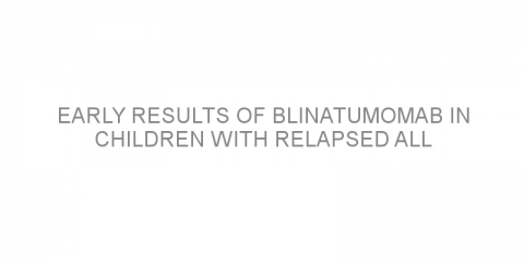 Early results of blinatumomab in children with relapsed ALL