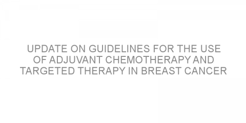 Update on guidelines for the use of adjuvant chemotherapy and targeted therapy in breast cancer patients.