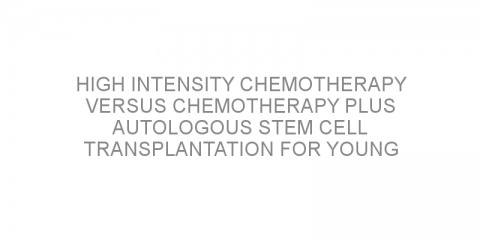 High intensity chemotherapy versus chemotherapy plus autologous stem cell transplantation for young patients with high risk diffuse large B-cell lymphoma