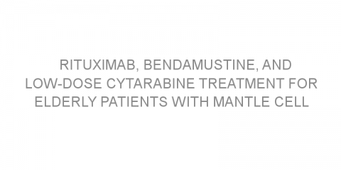 Rituximab, bendamustine, and low-dose cytarabine treatment for elderly patients with mantle cell lymphoma