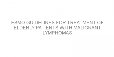 ESMO guidelines for treatment of elderly patients with malignant lymphomas