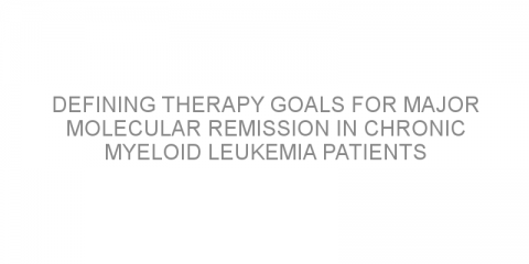Defining therapy goals for major molecular remission in chronic myeloid leukemia patients