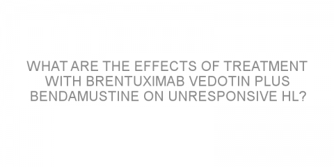 What are the effects of treatment with brentuximab vedotin plus bendamustine on unresponsive HL?