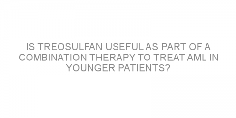 Is treosulfan useful as part of a combination therapy to treat AML in younger patients?