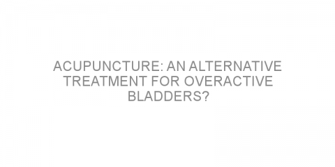 Acupuncture: An alternative treatment for overactive bladders?