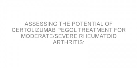 Assessing the potential of certolizumab pegol treatment for moderate/severe rheumatoid arthritis: is it a matter of time?