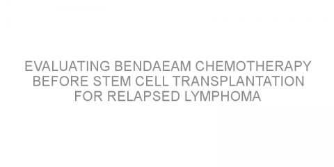 Evaluating BendaEAM chemotherapy before stem cell transplantation for relapsed lymphoma