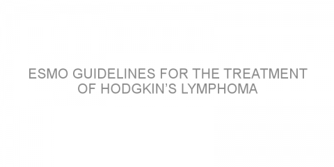 ESMO guidelines for the treatment of Hodgkin’s lymphoma