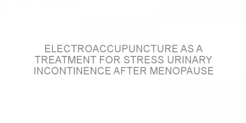 Electroaccupuncture as a treatment for stress urinary incontinence after menopause