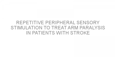 Repetitive peripheral sensory stimulation to treat arm paralysis in patients with stroke