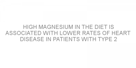 High magnesium in the diet is associated with lower rates of heart disease in patients with type 2 diabetes