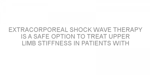 Extracorporeal shock wave therapy is a safe option to treat upper limb stiffness in patients with stroke