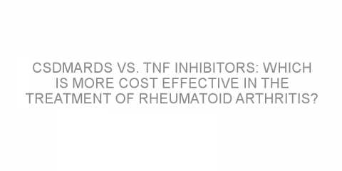 csDMARDs vs. TNF inhibitors: which is more cost effective in the treatment of rheumatoid arthritis?