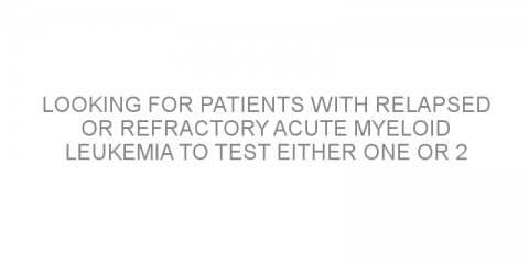 Looking for patients with relapsed or refractory acute myeloid leukemia to test either one or 2 immunotherapies with a chemotherapy