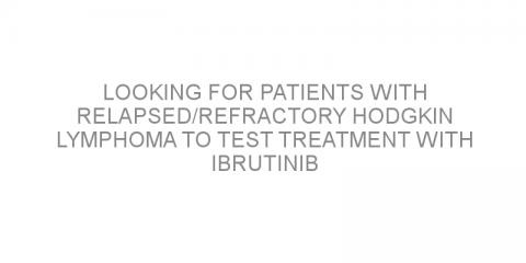 Looking for patients with relapsed/refractory Hodgkin lymphoma to test treatment with ibrutinib