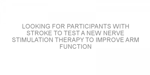 Looking for participants with stroke to test a new nerve stimulation therapy to improve arm function