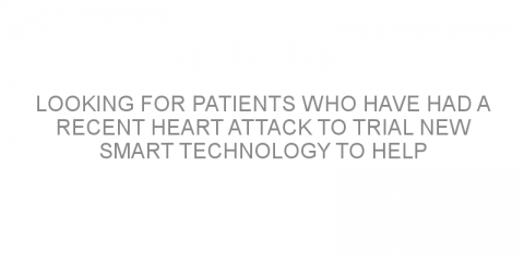 Looking for patients who have had a recent heart attack to trial new smart technology to help prevent re-admission to hospital