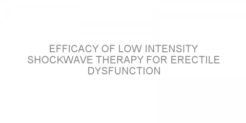 Efficacy of low intensity shockwave therapy for erectile dysfunction
