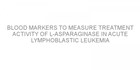 Blood markers to measure treatment activity of L-asparaginase in acute lymphoblastic leukemia