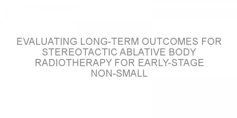 Evaluating long-term outcomes for stereotactic ablative body radiotherapy for early-stage non-small cell lung cancer.