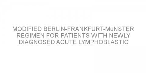 Modified Berlin-Frankfurt-Münster regimen for patients with newly diagnosed acute lymphoblastic leukemia