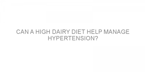 Can a high dairy diet help manage hypertension?