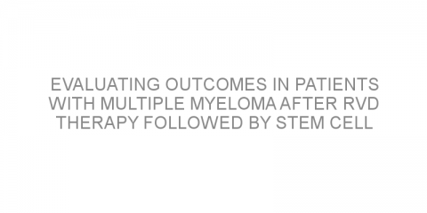 Evaluating outcomes in patients with multiple myeloma after RVD therapy followed by stem cell transplant outside of clinical trials