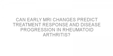 Can early MRI changes predict treatment response and disease progression in rheumatoid arthritis?