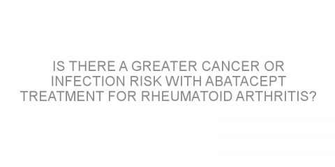 Is there a greater cancer or infection risk with abatacept treatment for rheumatoid arthritis?