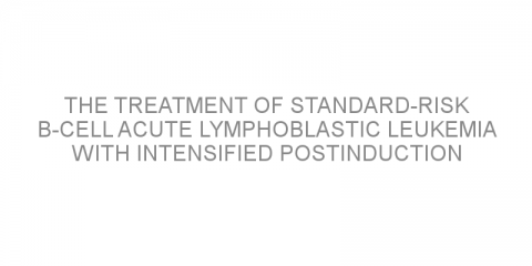 The treatment of standard-risk B-cell acute lymphoblastic leukemia with intensified postinduction therapy