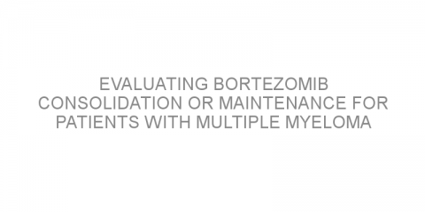 Evaluating bortezomib consolidation or maintenance for patients with multiple myeloma