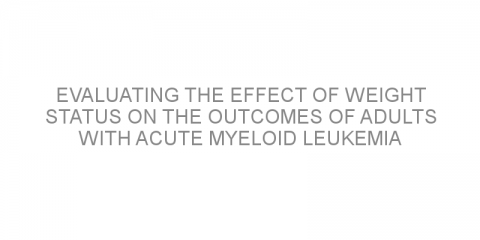 Evaluating the effect of weight status on the outcomes of adults with acute myeloid leukemia