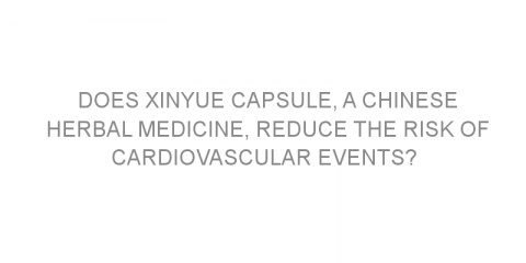 Does Xinyue capsule, a Chinese herbal medicine, reduce the risk of cardiovascular events?