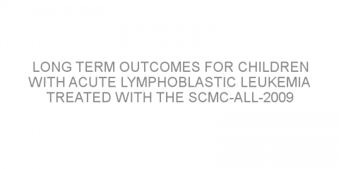 Long term outcomes for children with acute lymphoblastic leukemia treated with the SCMC-ALL-2009 protocol