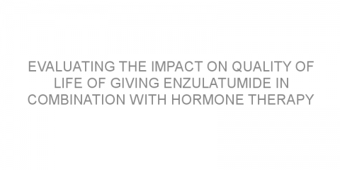 Evaluating the impact on quality of life of giving enzulatumide in combination with hormone therapy in patients with metastatic hormone-sensitive prostate cancer.