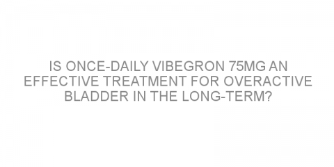 Is once-daily vibegron 75mg an effective treatment for overactive bladder in the long-term?