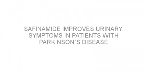Safinamide improves urinary symptoms in patients with Parkinson´s disease