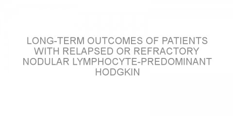 Long-term outcomes of patients with relapsed or refractory nodular lymphocyte-predominant Hodgkin lymphoma